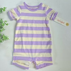 Striped :: Infant Cat & Jack Lilac Cream Romper
